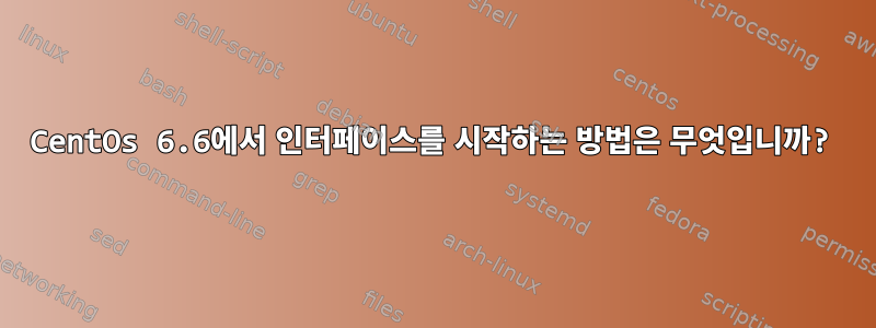 CentOs 6.6에서 인터페이스를 시작하는 방법은 무엇입니까?