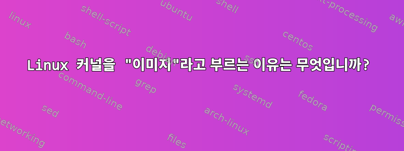 Linux 커널을 "이미지"라고 부르는 이유는 무엇입니까?