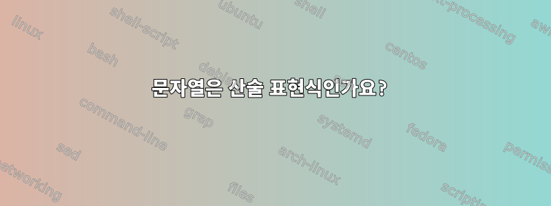 문자열은 산술 표현식인가요?