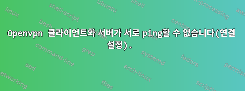 Openvpn 클라이언트와 서버가 서로 ping할 수 없습니다(연결 설정).