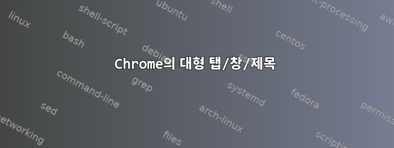 Chrome의 대형 탭/창/제목