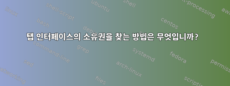 탭 인터페이스의 소유권을 찾는 방법은 무엇입니까?