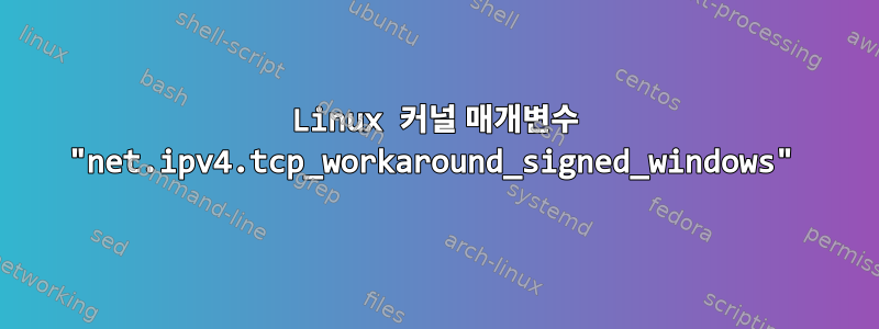 Linux 커널 매개변수 "net.ipv4.tcp_workaround_signed_windows"