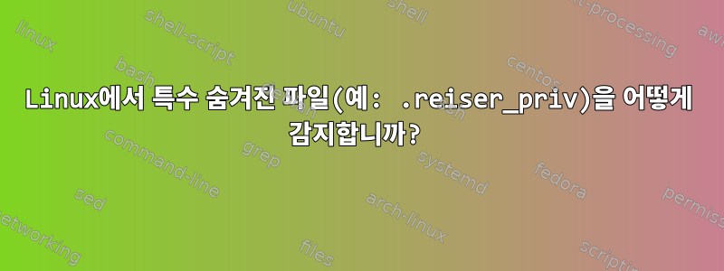 Linux에서 특수 숨겨진 파일(예: .reiser_priv)을 어떻게 감지합니까?