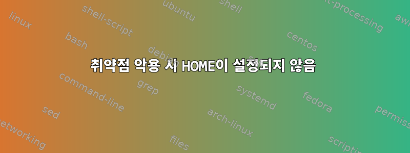 취약점 악용 시 HOME이 설정되지 않음