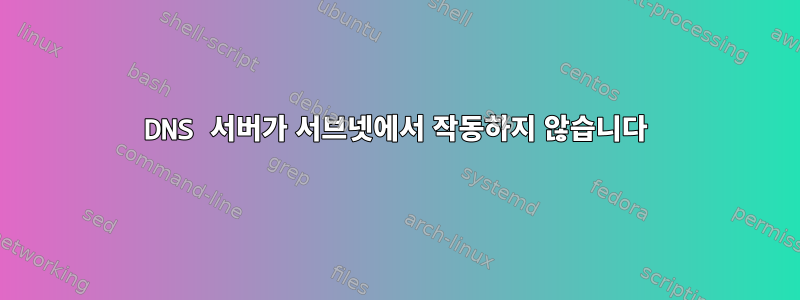 DNS 서버가 서브넷에서 작동하지 않습니다