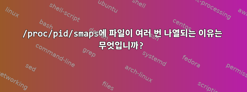 /proc/pid/smaps에 파일이 여러 번 나열되는 이유는 무엇입니까?