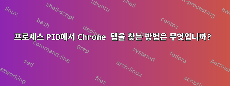 프로세스 PID에서 Chrome 탭을 찾는 방법은 무엇입니까?