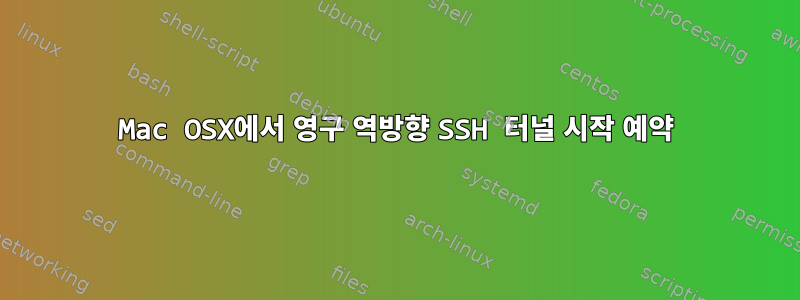 Mac OSX에서 영구 역방향 SSH 터널 시작 예약