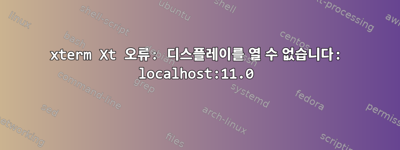 xterm Xt 오류: 디스플레이를 열 수 없습니다: localhost:11.0