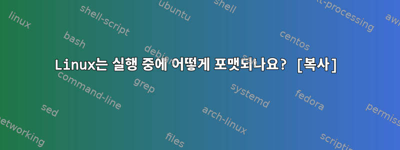 Linux는 실행 중에 어떻게 포맷되나요? [복사]