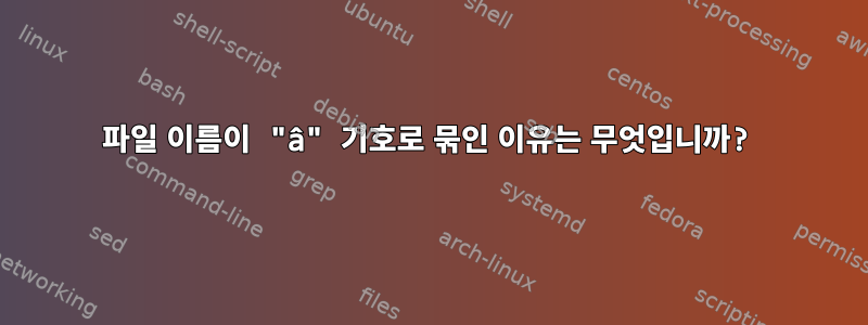 파일 이름이 "â" 기호로 묶인 이유는 무엇입니까?