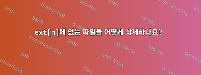 ext[n]에 있는 파일을 어떻게 삭제하나요?