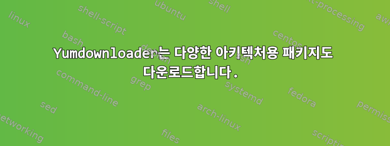 Yumdownloader는 다양한 아키텍처용 패키지도 다운로드합니다.