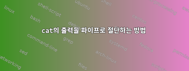 cat의 출력을 파이프로 절단하는 방법