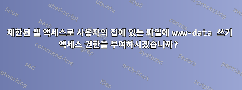 제한된 셸 액세스로 사용자의 집에 있는 파일에 www-data 쓰기 액세스 권한을 부여하시겠습니까?