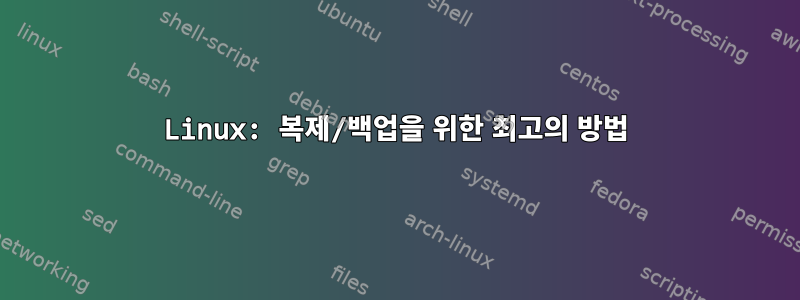 Linux: 복제/백업을 위한 최고의 방법