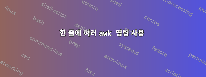 한 줄에 여러 awk 명령 사용