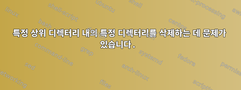 특정 상위 디렉터리 내의 특정 디렉터리를 삭제하는 데 문제가 있습니다.