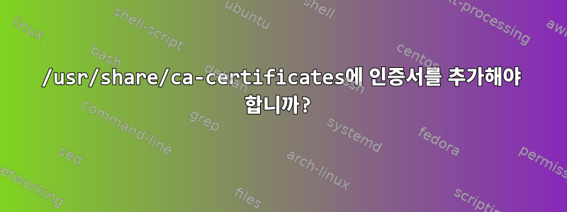 /usr/share/ca-certificates에 인증서를 추가해야 합니까?