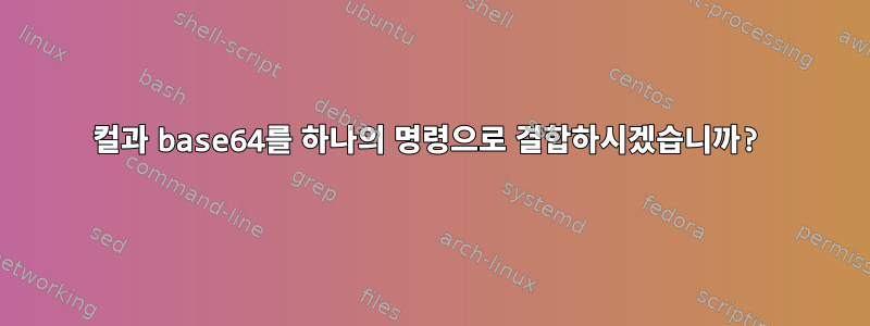 컬과 base64를 하나의 명령으로 결합하시겠습니까?