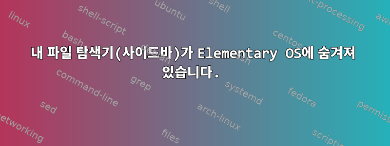 내 파일 탐색기(사이드바)가 Elementary OS에 숨겨져 있습니다.