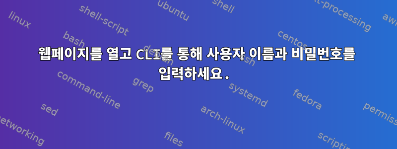 웹페이지를 열고 CLI를 통해 사용자 이름과 비밀번호를 입력하세요.