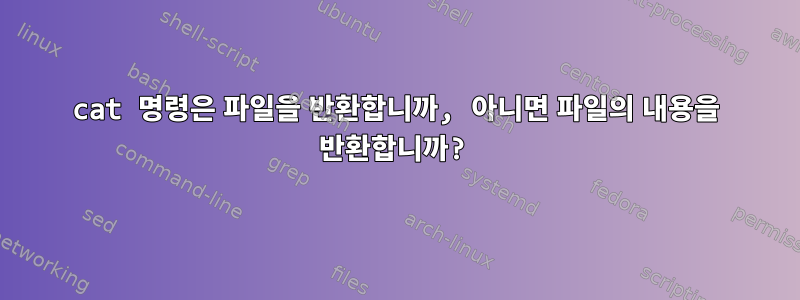 cat 명령은 파일을 반환합니까, 아니면 파일의 내용을 반환합니까?