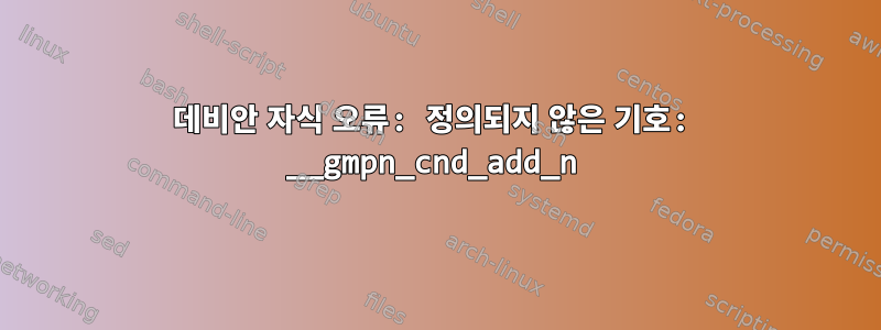 데비안 자식 오류: 정의되지 않은 기호: __gmpn_cnd_add_n