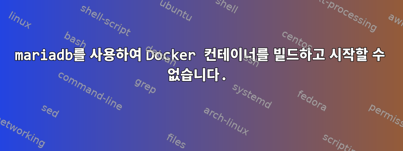 mariadb를 사용하여 Docker 컨테이너를 빌드하고 시작할 수 없습니다.