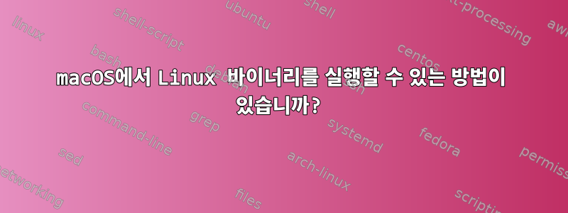 macOS에서 Linux 바이너리를 실행할 수 있는 방법이 있습니까?