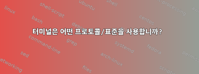 터미널은 어떤 프로토콜/표준을 사용합니까?