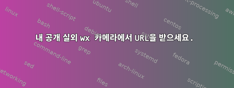 내 공개 실외 wx 카메라에서 URL을 받으세요.