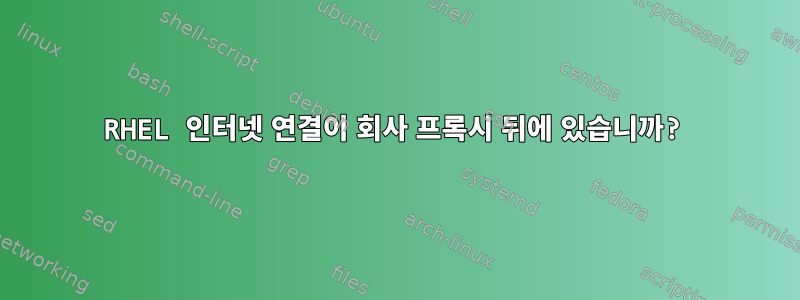 RHEL 인터넷 연결이 회사 프록시 뒤에 있습니까?