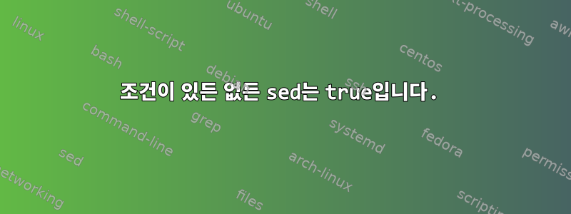 조건이 있든 없든 sed는 true입니다.