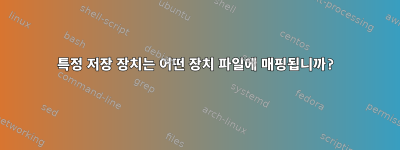 특정 저장 장치는 어떤 장치 파일에 매핑됩니까?