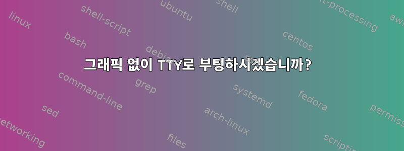 그래픽 없이 TTY로 부팅하시겠습니까?