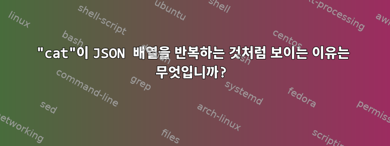 "cat"이 JSON 배열을 반복하는 것처럼 보이는 이유는 무엇입니까?