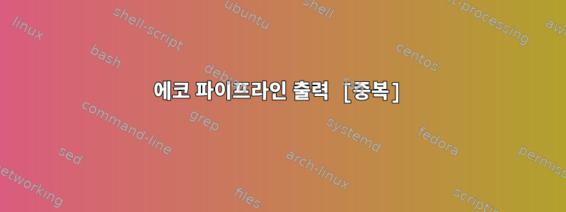 에코 파이프라인 출력 [중복]