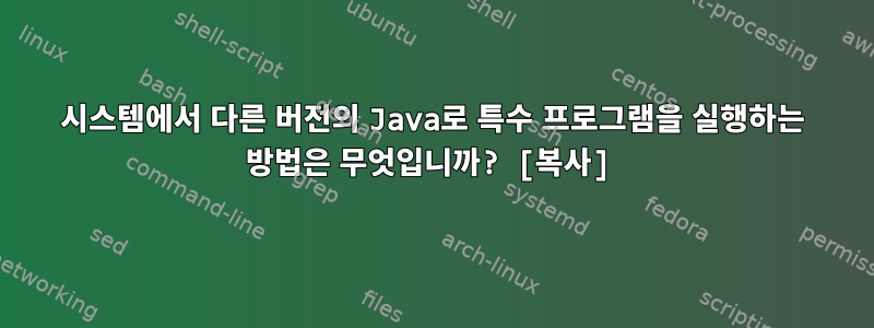 시스템에서 다른 버전의 Java로 특수 프로그램을 실행하는 방법은 무엇입니까? [복사]