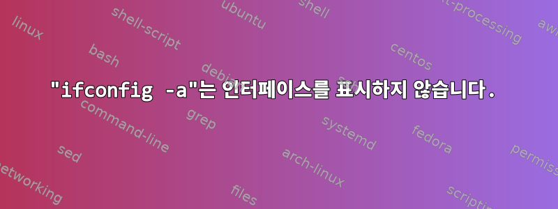 "ifconfig -a"는 인터페이스를 표시하지 않습니다.