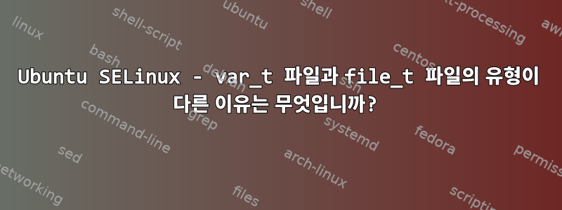 Ubuntu SELinux - var_t 파일과 file_t 파일의 유형이 다른 이유는 무엇입니까?