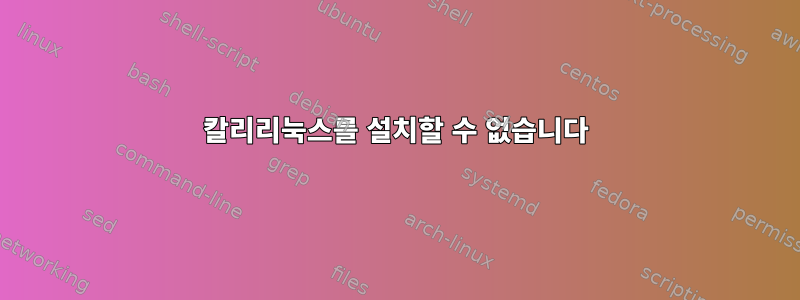 칼리리눅스를 설치할 수 없습니다