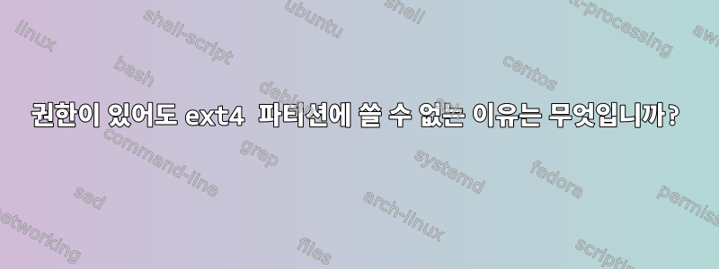 777 권한이 있어도 ext4 파티션에 쓸 수 없는 이유는 무엇입니까?