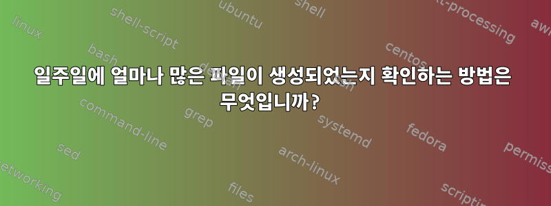 일주일에 얼마나 많은 파일이 생성되었는지 확인하는 방법은 무엇입니까?