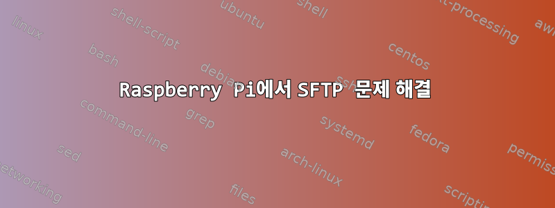 Raspberry Pi에서 SFTP 문제 해결