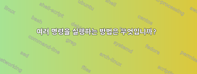 여러 명령을 실행하는 방법은 무엇입니까?