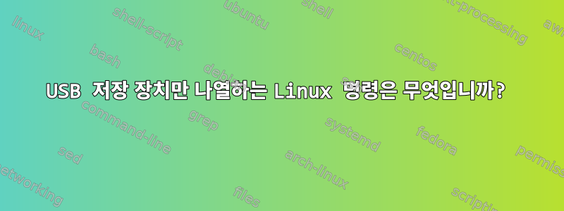 USB 저장 장치만 나열하는 Linux 명령은 무엇입니까?