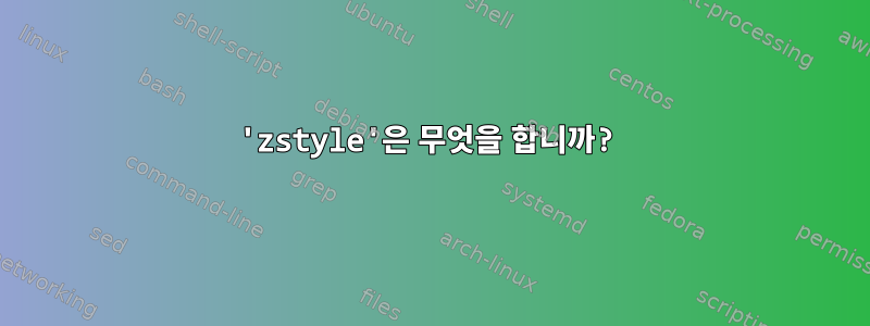 'zstyle'은 무엇을 합니까?