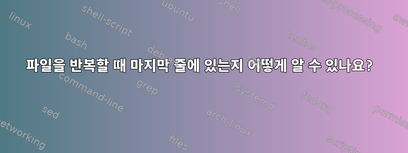 파일을 반복할 때 마지막 줄에 있는지 어떻게 알 수 있나요?